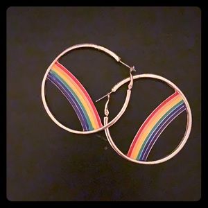 Rainbow Hoop Earrings